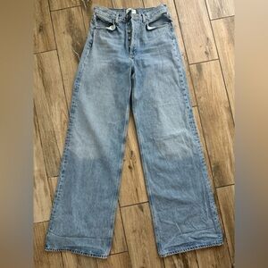 Agolde Dame Light Blue High-Rise Wide Leg Jeans